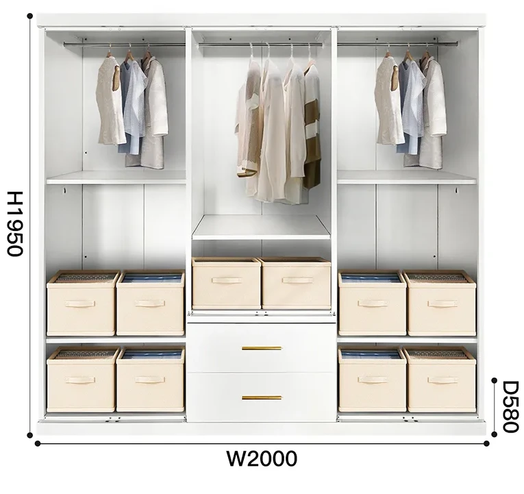 6 Door Wardrobe With Drawers factory