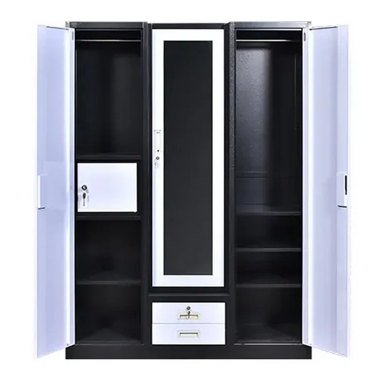 Middle Mirror-door Steel Wardrobe suppliers