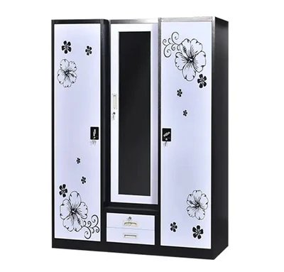 Middle Mirror-door Steel Wardrobe