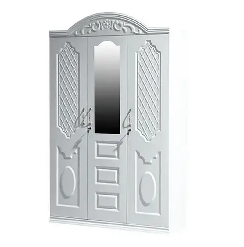 Three Door Embossed Metal Wardrobe factory